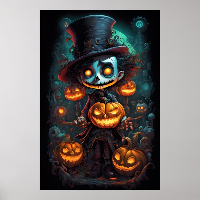 Halloween und Pumpkins Poster (Vorne)