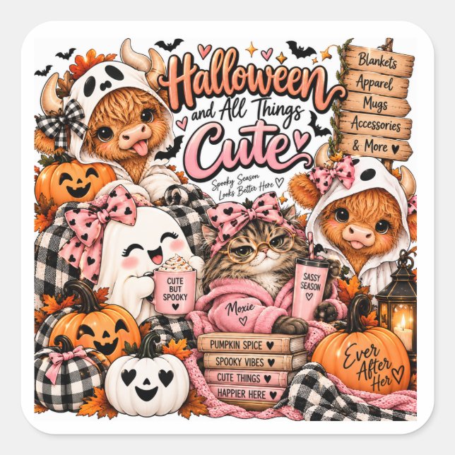 Halloween und süße Dinge Aufkleber (Vorderseite)