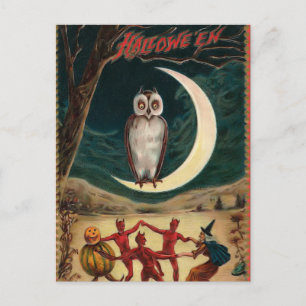 Halloween und Teufel Einladung Postkarte