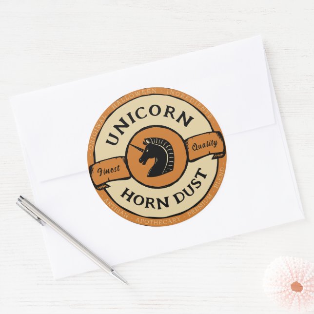 Halloween unicorable runder aufkleber (Umschlag)