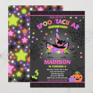 Halloween Unicorn Anniversaire Invitation Hallowee