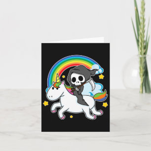 Halloween Unicorn Kostüm Grim Sensenmann Riding Un Karte