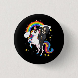 Halloween Unicorn Kostüm Niedlicher Grim Sensenman Button