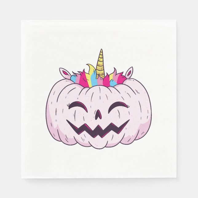 Halloween Unicorn Serviette (Vorderseite)