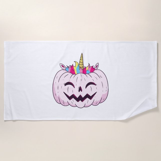 Halloween Unicorn Strandtuch (Vorderseite)