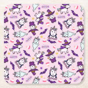 Halloween Unicorns Rechteckiger Pappuntersetzer