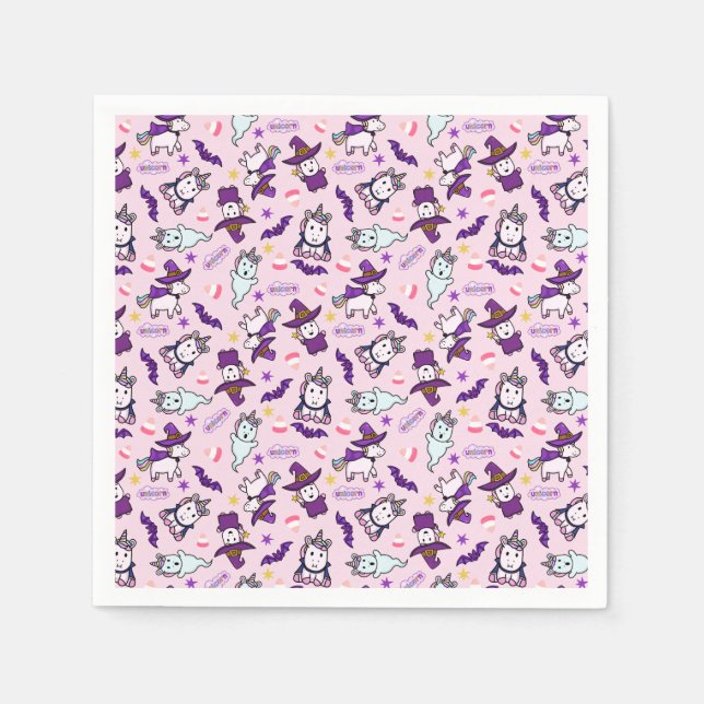 Halloween Unicorns Serviette (Vorderseite)