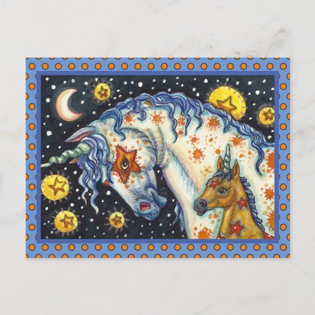 HALLOWEEN UNICORNS, STAR HORSE & COLT FANTASY POSTKARTE (Vorderseite)
