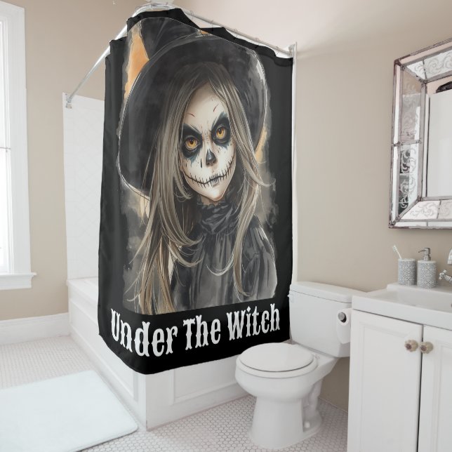 Halloween, Unter dem Hexenhut, Gruselig Unheimlich Duschvorhang (Beispiel)
