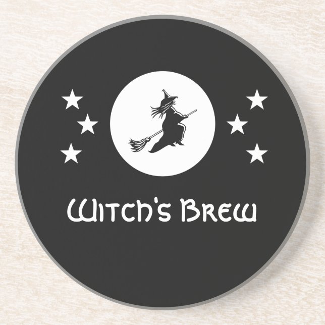 Halloween-Untersetzer, schwarz Sandstein Untersetzer (Vorne)