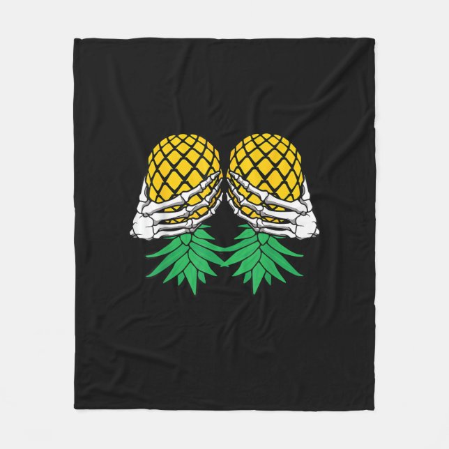 Halloween Updown Pineaple Swinger Skeleton H Fleecedecke (Vorderseite)