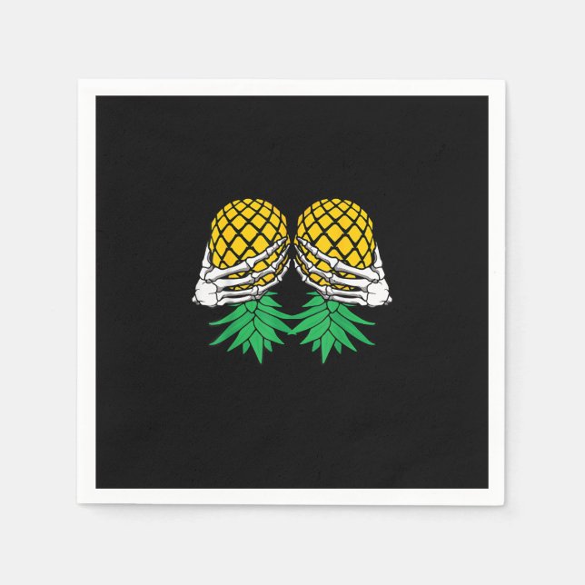 Halloween Updown Pineaple Swinger Skeleton H Serviette (Vorderseite)