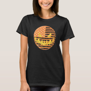 Halloween USA American Flag Kürbislaterne Pumpkin T-Shirt