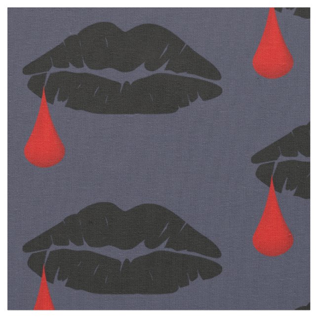 Halloween Vamp Kiss Stoff (Nahaufnahme)