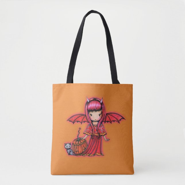 Halloween-Vampir mit Kitty Cat Tasche (Vorderseite)