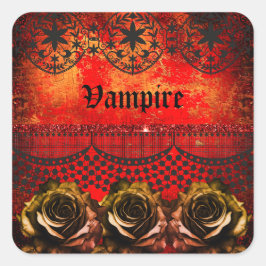 Halloween-Vampir-Party Quadratischer Aufkleber