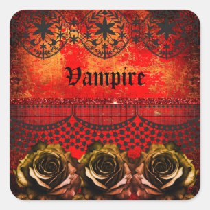 Halloween-Vampir-Party Quadratischer Aufkleber