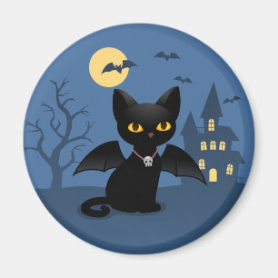 Halloween-Vampir-Schwarze Katze mit Flügeln Magnet