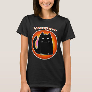 Halloween Vampir schwarzes Kätzchen Dracula Vampur T-Shirt