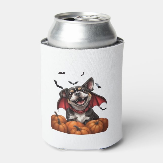 Halloween Vampire Dog with Pumpkins Classic T-Shir Dosenkühler (Kanne Vorderseite)