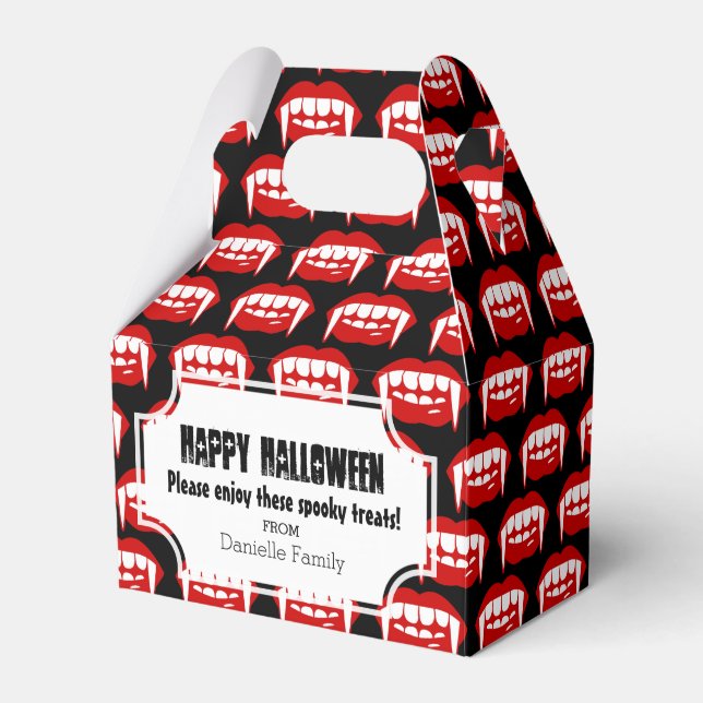 Halloween Vampire Fangs Trick oder Treat Geschenkb Geschenkschachtel (Vorderseite)