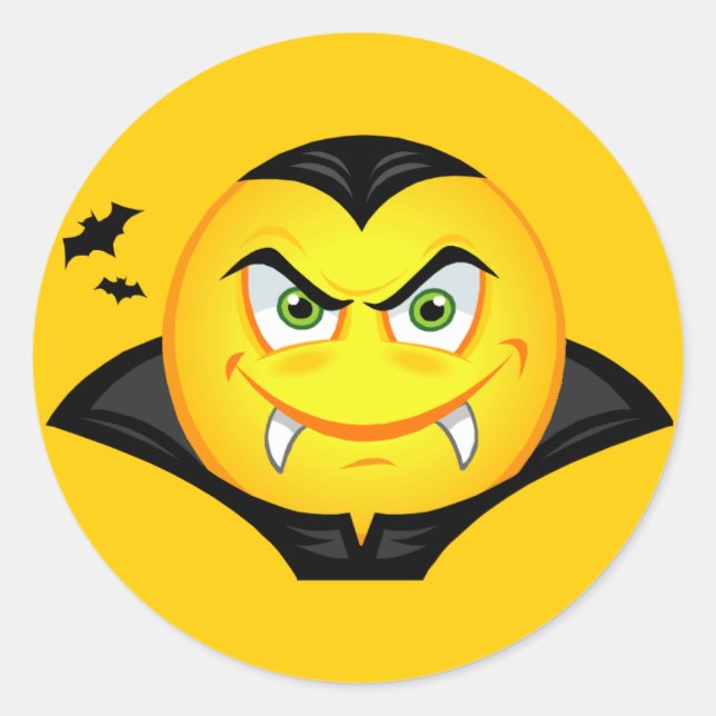 Halloween Vampire Runder Aufkleber (Vorderseite)