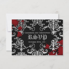 Halloween Vampire Thema Hochzeit RSVP Karte