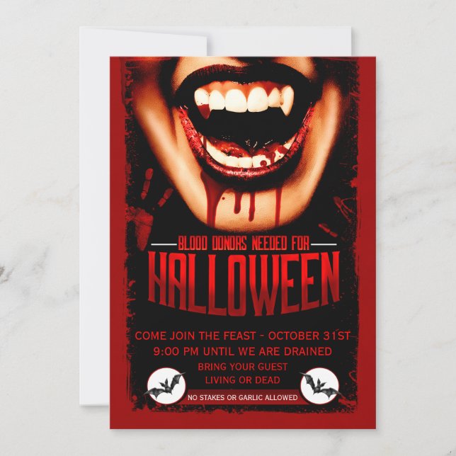 Halloween Vampires fête Bloody Party Invitation (Devant)