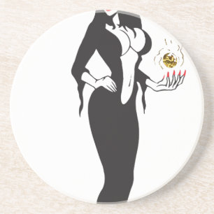 Halloween Vampirin Hexe Sandstein Untersetzer