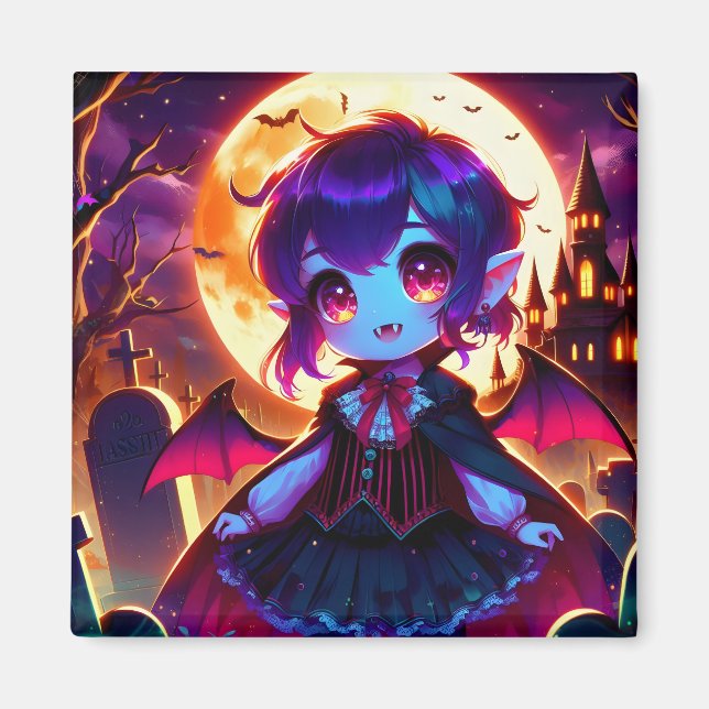 Halloween - Vampirmoonlit chibi Magnet (Vorne)