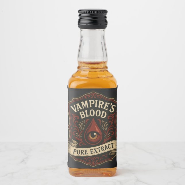 Halloween Vampirs Blut Alkoholflaschenetikett (Vorderseite)