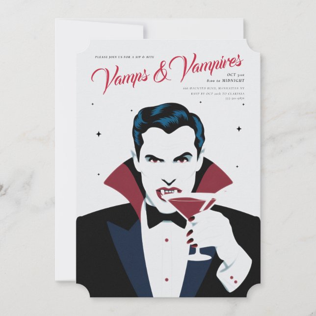 Halloween Vamps & Vampires - individuelle Einladun Einladung (Vorderseite)