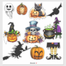 Halloween Variety Custom Cut Vinyl Stickers