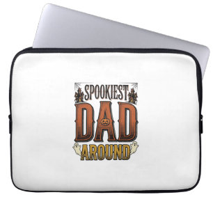 Halloween-Vater-Shirt Gruseliger Vater Vintage-Gra Laptopschutzhülle