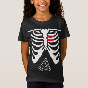 Halloween Vater Skeleton Pizza Belly Funny Pregnan T-Shirt
