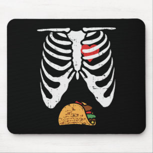 Halloween Vater Skeleton Taco Belly Fun Pregnancy Mousepad