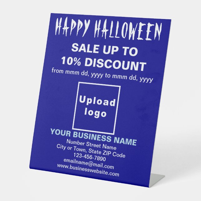 Halloween-Verkauf auf Blue Pedestal Sockelschild (Vorderseite)