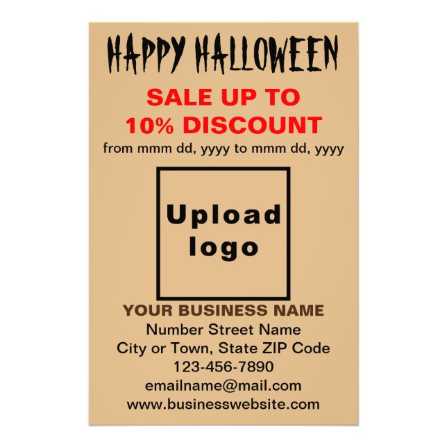 Halloween-Verkauf auf hellbraunem Foto (Vorne)