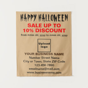 Halloween-Verkauf auf hellbraunen Tapisserien Wandteppich