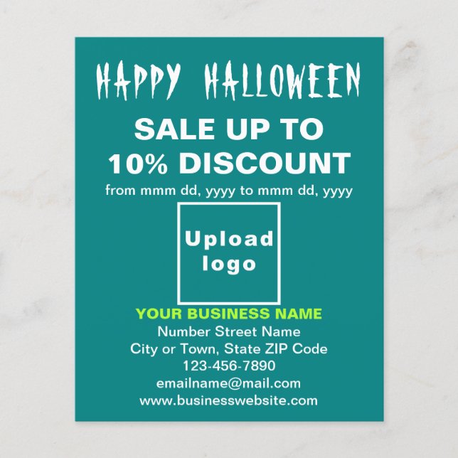 Halloween-Verkauf im Aquamarinen grünen Flyer (Vorne)