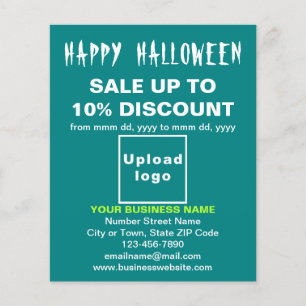 Halloween-Verkauf im Aquamarinen grünen Flyer