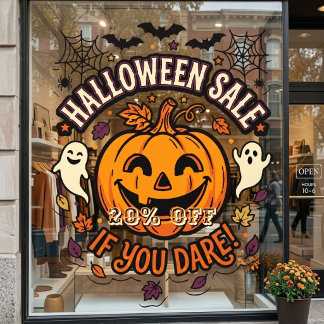 Halloween-Verkaufsfensterfolie - 20% Rabatt, wenn Fensteraufkleber