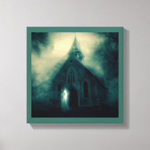 Halloween - Verlassene Kirche 4 Leinwanddruck