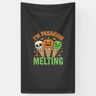 Halloween verrückt schmelzendes Eis Banner