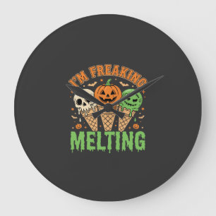 Halloween verrückt schmelzendes Eis Große Wanduhr