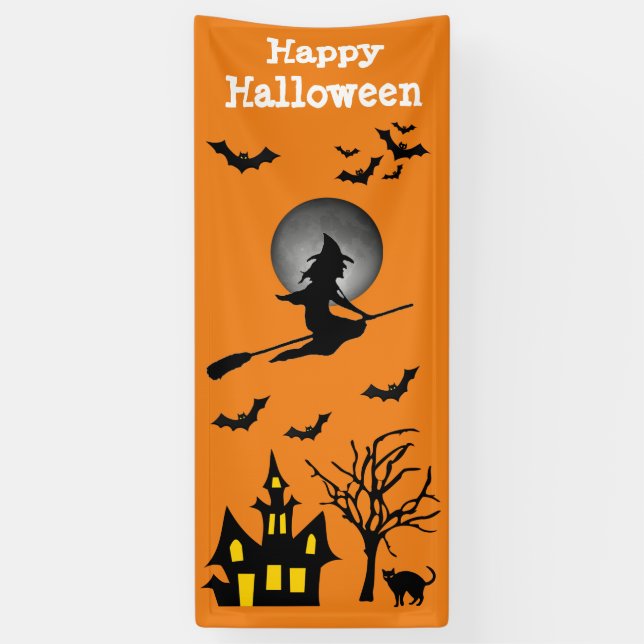 Halloween Vertikal Spooky Hexenmeister Spuk Hausmä Banner (Vertikal)