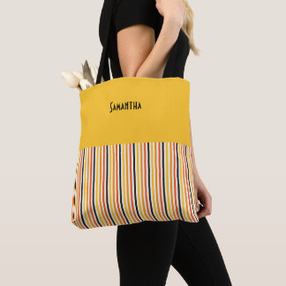 Halloween Vertikaler Streifen Gold Schwarz-weißer  Tasche
