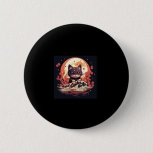 Halloween-Verzauberung_ Schwarze Katze, Pumpkins, Button