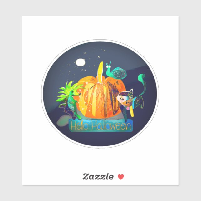  Halloween Vibe — Pumpkin Whispers & Animals Aufkleber (Blatt)