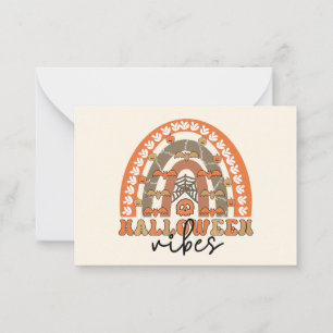 Halloween Vibes Boho Rainbow Fall Halloween Mitteilungskarte